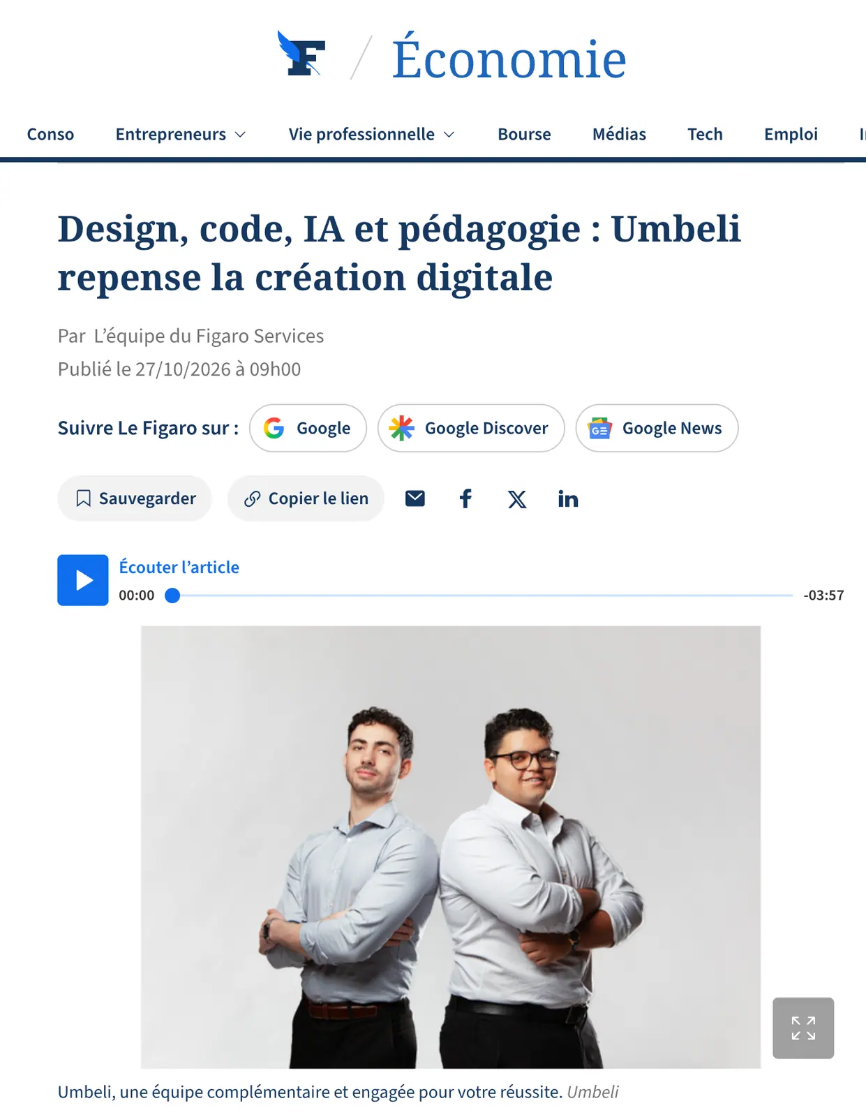 Le Figaro parle d’Umbeli